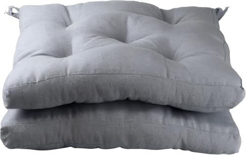 MORE FREE- Pack 2 Cojines para Silla，Cojin de Asiento Decorativo Funda de Poliéster y Relleno de Fibra Hueca 45x45x5cm,Ideal para Comedor, Terraza, Salón y Restaurante (Gris, Pack 2)