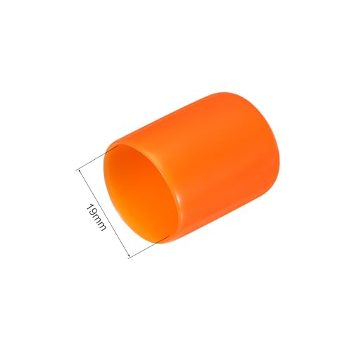 Image of MECCANIXITY 50pcs 19mm(3 /4 inch) Rubber End Caps Cover PVC Vinyl Screw Thread Protector Round Wire Shelf Caps for Screw Bolt Pipe Fence Post, Orange