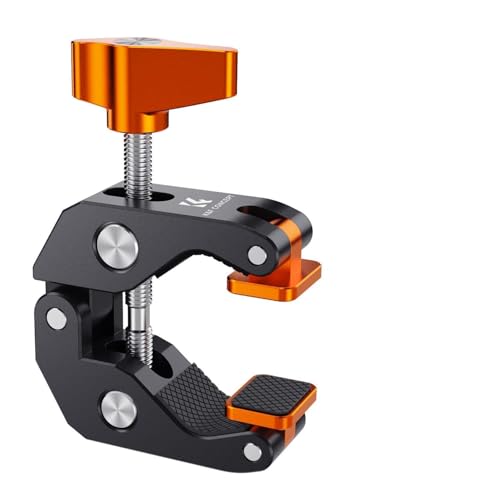 K&F CONCEPT Pince Super, Pince Crabe avec Bloc de Serrage Rotatif, Pas de Vis 1/4" et 3/8" pour Tubes Ronds et Surfaces Planes, Support pour Appareil Photo et Accessoires Photographiques