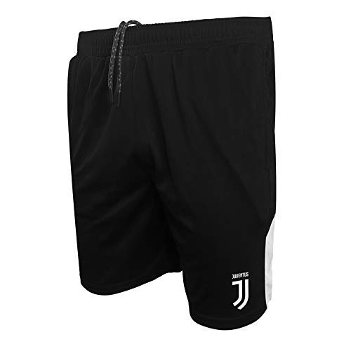 Italian Serie A Juventus Mens Soccer Shorts, Black, Small