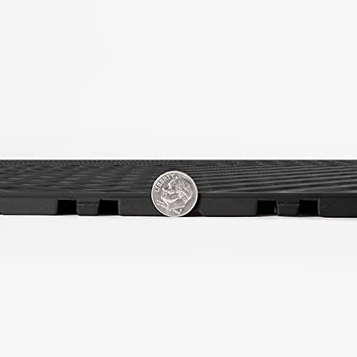 Incstores Nitro Snap-Together Garage Flooring Tiles, Non-Slip Interlocking Plastic Floor Tiles, Garage Organization, Workshops & Trailers | Vented Pattern, Midnight Black, 52 Tiles (52 Sq/Ft) #TOP4