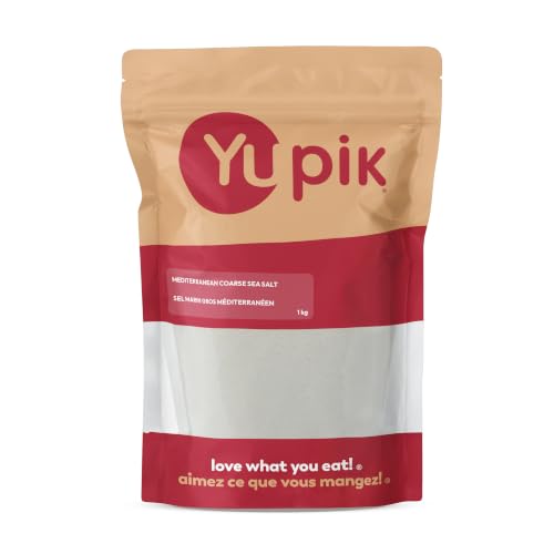 Yupik Mediterranean Coarse Sea Salt, 1 kg, Gluten-Free, Kosher, Natural Minerals, Unrefined & Pure Flavour, Perfect Table Salt Substitute