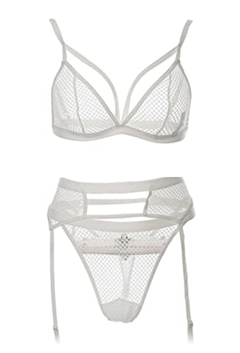 Ensemble de lingerie sexy Muse : sous-vêtements string, soutien-gorge push-up col en V