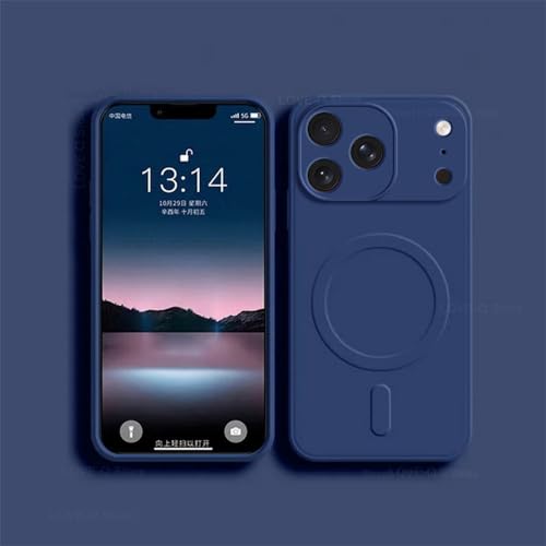 Coque silicone magnétique iPhone 15 Pro Max évitant les chutes et compatible charge sans fil