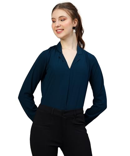 Image of Women's Regular Fit Cotton Blend Shirts with Wingtip Collar