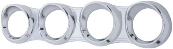 Technical Precision Replacement for Peterbilt 389 Year 2023 Chrome 4 Gauge Cluster Bezel