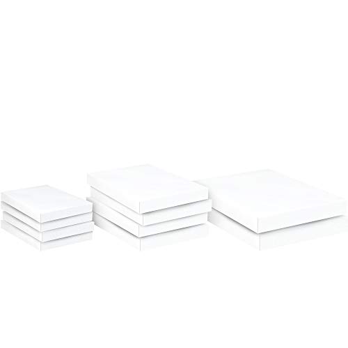 Assortment (pack Of 10) - Elegant Paper Boxes In 3 Versatile Sizes - Perfect For Gifting, Showers, & Special Occasions