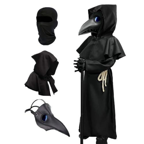 Raxwalker Plague Bird Beak Doctor Mask Steampunk Halloween Costumes Cosplay for Teenagers Props Outfit for Spooky Fun (style-K set)