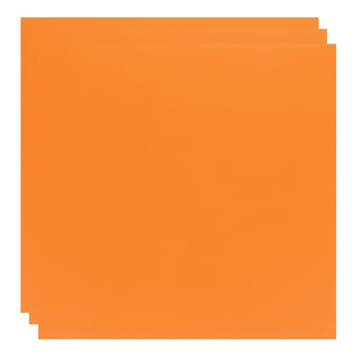 Image of ABS Plastic Sheet 12 x 12 Inch,Flexible Plastic Sheets 1 /16 Inch Thick Thermoplastic Sheet with Leather Texture Dark Orange for DIY Crafts Decors 3Pcs