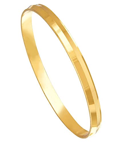 Image of Jewar mandi Bracelet Men's 2.10 Inches One Two Gram Gold Plated Kada Jewelry 7451