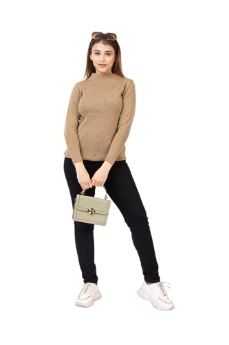 Image of TWENTY ME Winter Wear Casual Solid Acrylic Soft & Warm High Neck Skivvy for Women's