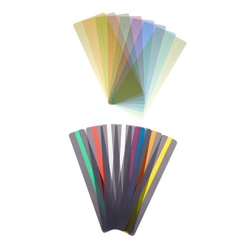 WOONEKY 16個 彩色透明栞 学生向け読み取り補助用カラフルオーバーレイストリップ 読書追跡用軽量耐久読書定規文具