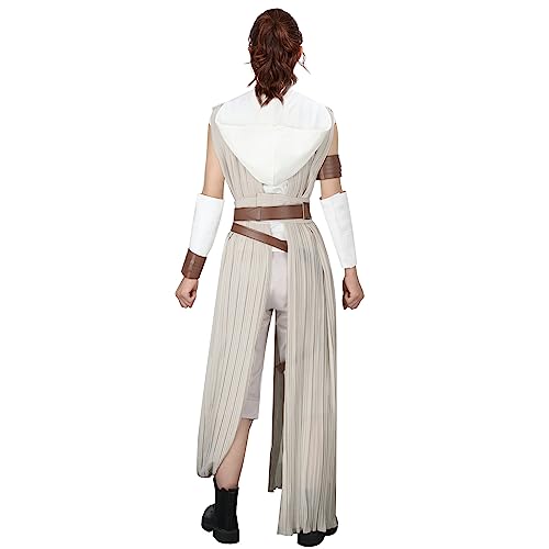 FangjunxianST Womens Rey Costume Adult Jedi Cosplay Suits Deluxe Tops Pants Outfit Full Set with Belt for Halloween