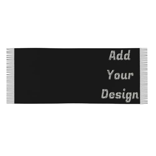 Custom Tassel Scarf Personalized Picture Text Warm Scarf Customized Cashmere Shawl Scarf for Woman Man4