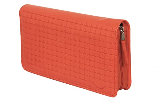 Image of Sukeshcraft Multiple Cheque Book Holder | Original PU Holds Upto 8 Cheque Books, Orange