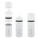 MILK & WATER All in One Baby Bottle & Baby Formula Dispenser On The Go, 9oz - Keeps Water Warm & Formula Fresh - Baby Formula Mixing Bottle with Anti Colic Nipple - Leak-Proof - 6+ Months (White)
