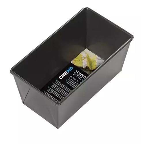 MAXPERKX Chef Aid Non-Stick 2lb Loaf Tin, 900g Traditional Rectangular Bread pan Ideal for Bread, Loaves, Cakes.Handwash, Fridge and Freezer Safe.,Black, 21cm x 11.5cm x 7.5cm