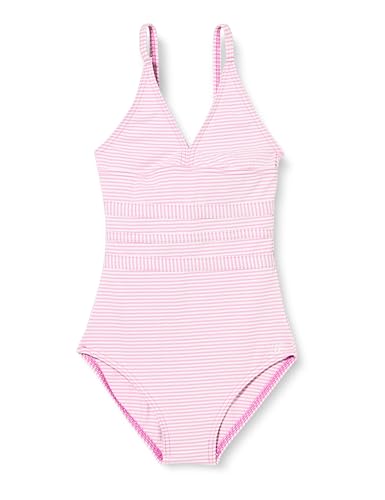 Maillot de bain une pièce fille tissu gaufré à rayures Haute Pression X9067 C01