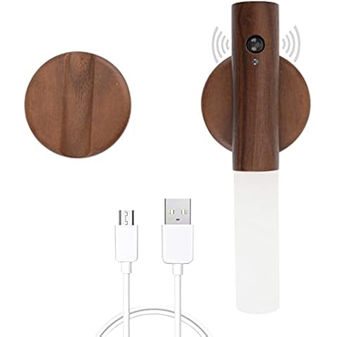 Kamanan Holz LED Wandleuchte, USB Aufladbar Holz Wandleuchte Cover