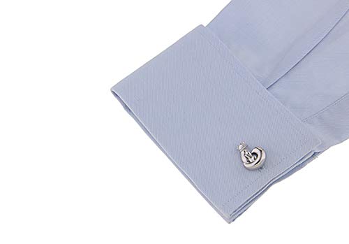 Daesar Bruiloft Manchetknopen Gepersonaliseerde Mens Manchetknopen Grappige Dier Kat Mens Manchetknopen Zilver - Afbeelding 4