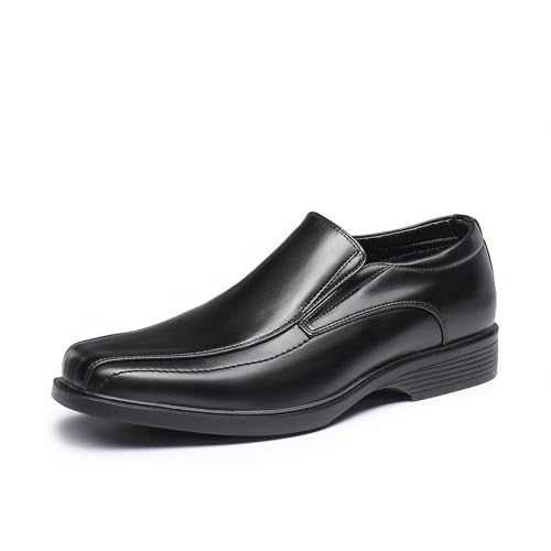 Bruno Marc Men's Square Toe Dress Loafers Shoes,Size 11,5-Black,CAMBRIDGE-05