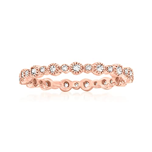 Ross-Simons 14kt Rose Gold Diamond Eternity Band #TOP26