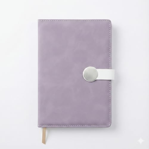 Image of A5 Journal Notebook Diary for Girls Women | Office Journal Diary Notebook with Magnetic Flip Lock (200 Ruled Pages, 6 x 8.5 Inches, 80 GSM) (Light Purple)