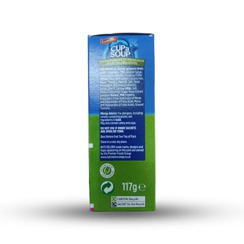 Image of Batchelors Cup a Soup Cream of Asparagus with Croutons, 117g (4 Sachets) | Instant Asparagus Soup | Creamy Vegetable Soup | Low Fat Vegetarian | Just Add Hot Water