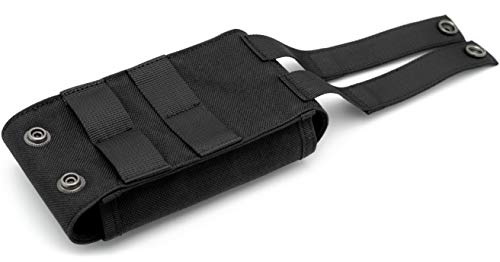 Bomea Army Molle Bag for Mobile Phone – Large Size Cell Phone Belt Holder Pouch Holster Cover Case for Large Screen Cellphone with Otterbox Battery or Other Thick Case on Black