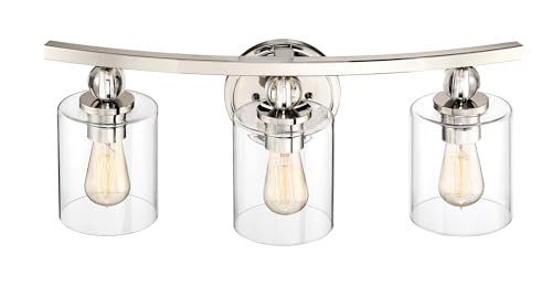 Image of Minka Lavery 3073-613 Studio 5 Vanity Bath Light, 3-Light, 180 Total Watts, 24-in H x 9-in W, Polished Nickel