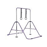 Gymnastics Bar without Mat, Adjustable Kids Gymnastics Equipment for Home, Training Kip Bar with Non-Slip Base, 5 Height Levels 31.5-51.2", Gym Bars for Children, Easy Assembly Design (No Mat, Purple)