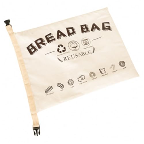 Syglawnd Sac à Pain réutilisable, Sac à Pain congélateur, Stockage des Aliments en Coton et Lin réutilisable avec Fermeture Boucle Beige, congélateur pour Un Usage Quotidien