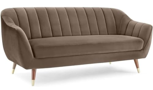 Image of Supernal 3 Seater Sofa Set with Brass tip Legs Perfect Gives Luxurious Look for Home /Living Room /Office /Guest Room /Hotels /Lounge