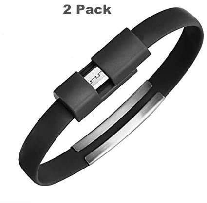 JIAHE 2 Pack Pulsera Micro USB Cable del Cargador de Carga Datos Sincronizar para Android