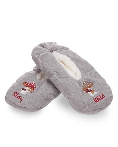 MeMoi Women's Stay Wild Mushrooms Sherpa Lined Slippers2