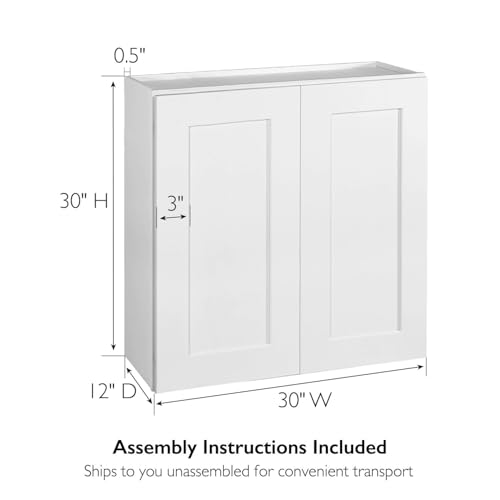 Image of Design House Brookings Kitchen Wall Cabinet, 30 inch, White