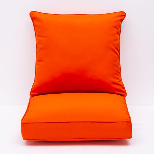 Image of QILLOWAY Outdoor Chair Cushion Set,Outdoor Cushions for Patio Furniture,Set of 2,Orange