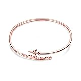 BAUNA World Travel Airplane Bracelet Pilot Gift Open Cuff Bangle Bracelet Aviation Jewelry Flight Attendant Gift (Rose Gold Airplane Bracelet)