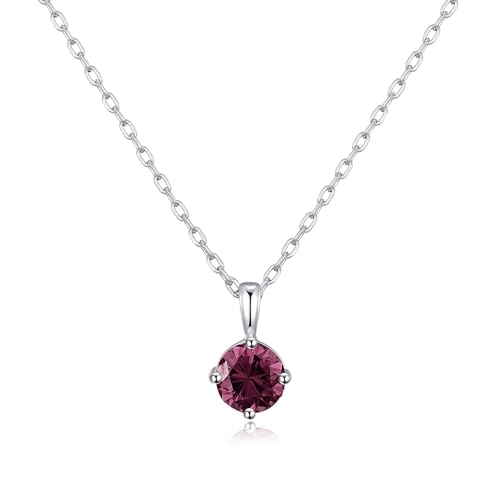 Image of Philip Jones Sterling Silver June (Alexandrite) Birthstone Necklace Created with Zircondia® Crystals
