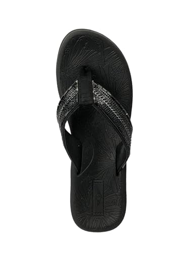 Image of REDVOLUTION New Women's Rhinestone Sandals High | Low Platform T-Strap Jewel Sandals High Wedge Flip Flops