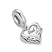 Wing of Angle Heart Love Dangle Charm for Pandora Bracelet Women Present Dad