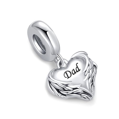 WangLing Guardian Angel Wings Heart Dangle Charm for Pandora Bracelet Women Present2