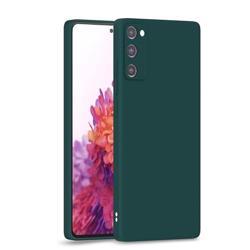 Image of Outlouders Back Cover for Samsung Galaxy S20 FE 5G | Camera Protection | Durable Soft Matte Silicone Bumper Case (Green)