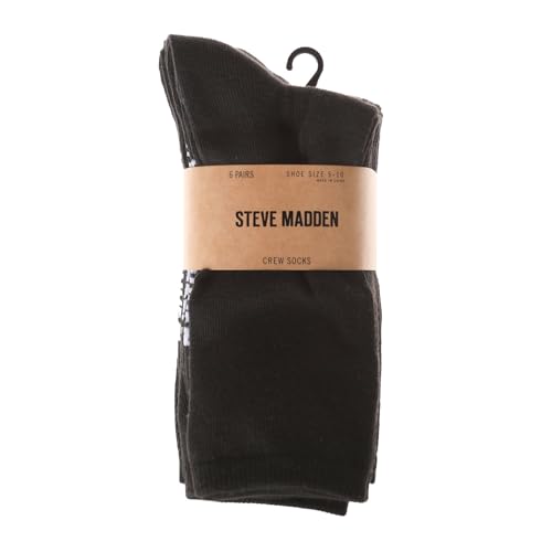 Steve Madden Women's 6 Pairs Crew Socks Casual, Athletic, Thick, Gym, Boot Socks for Women3