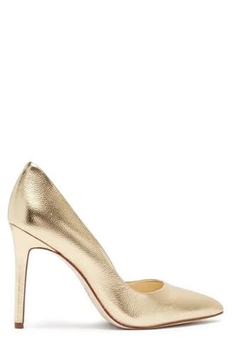 Jessica Simpson Paryn Gold Slip On Pointed Toe Stiletto Heel D'orsay Pumps (Gold, 6) #TOP1