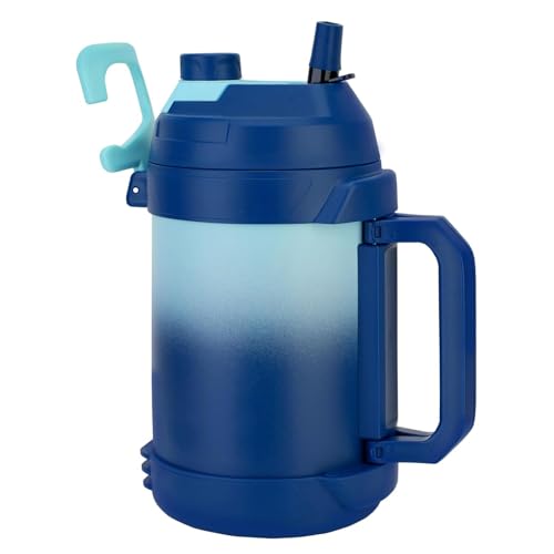 Image of Zukro 1 Gallon Water Jug, One Gallon Large Triple Wall Insulated Water Bottle With Straw and Spout, Keep Cold 48 Hours, No Sweat 128 oz Stainless Steel Sport Jug For Gym, Camping, Outdoors, Bluewave