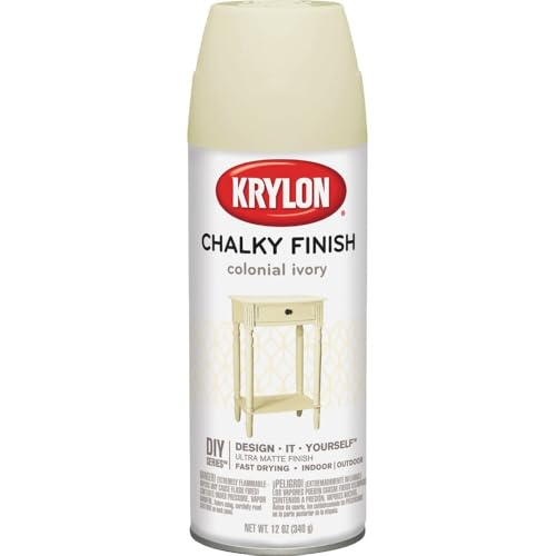 Krylon SW4108 Colonial Ivory, Spray Paint, Chalky Finish, 12 Oz,
