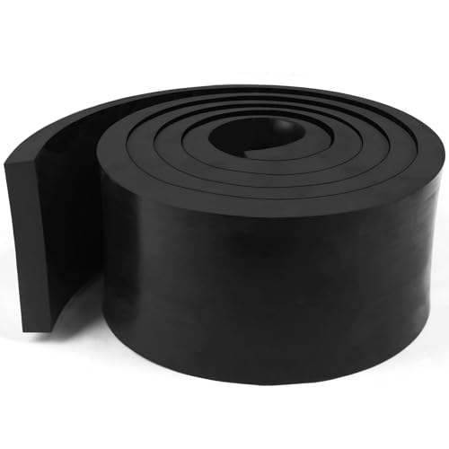 Image of WochiTV Solid Rubber Strips Rolls, 1 /2 inch Thick x 3 inch Wide x 60 inch Long Neoprene Rubber Sheets Perfect for DIY Gasket Material, Sealing, Liner, Shield, Padding, Mat