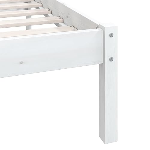 Vidaxl Giroletto Bianco In Legno Massello Di Pino 140X190 Cm - 8
