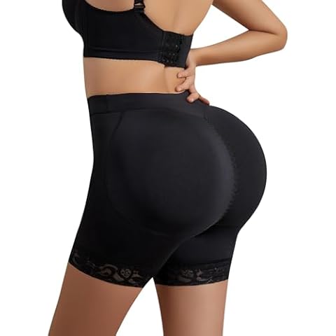 WEICHENS Women Bigger Butt Enhancer Butt Lifter Padded Lace Shapewear Control Panties Seamless Thicker Fake Buttock Underwear Black Cover